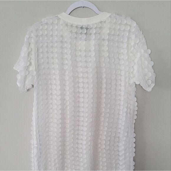 W By Worth White Circle aplique dress Size 6 - Picture 10 of 13